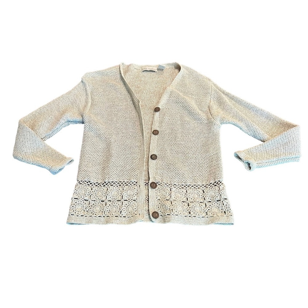 Gina Peters Vintage Women’s Cardigan Sweater Linked and Looped Small Hong Kong